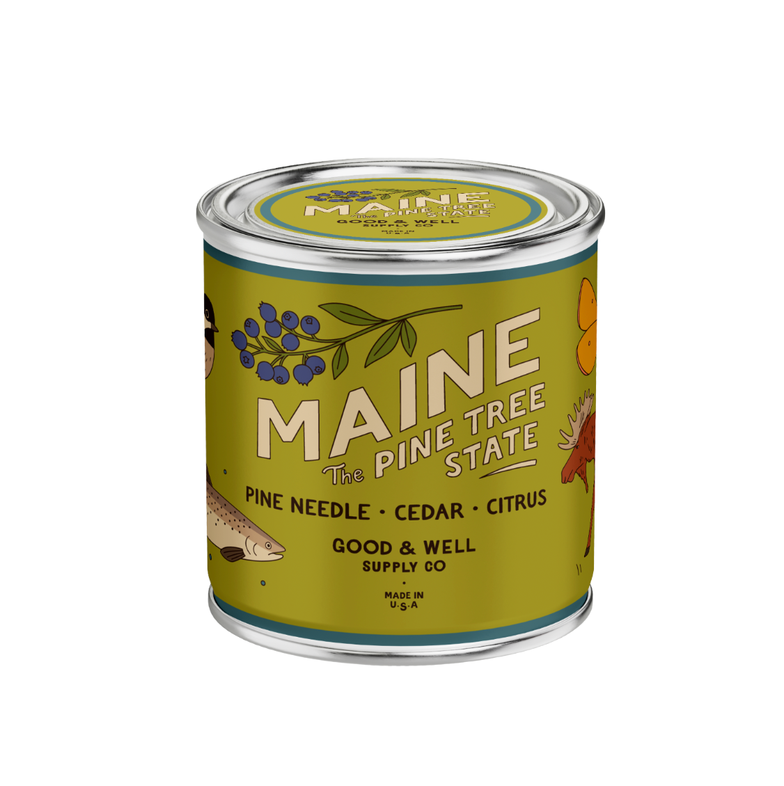 Maine State Soy Candle : 1/2 Pint / Cotton Wick