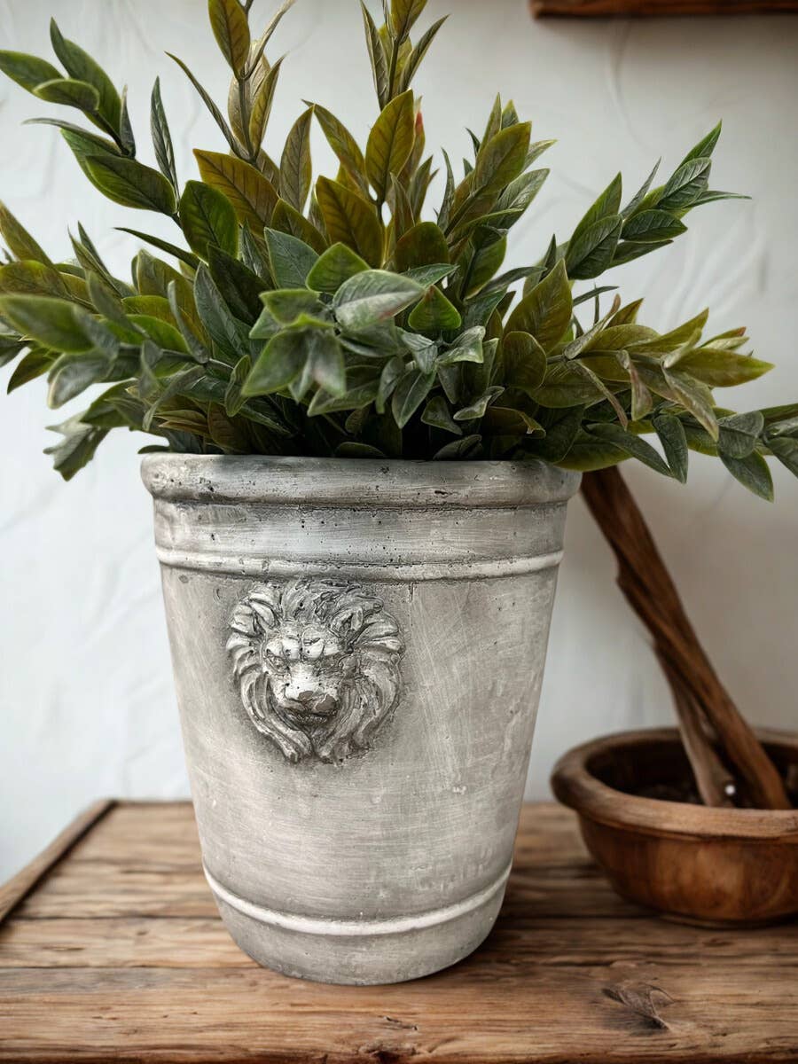Cement Lion Planter: Medium