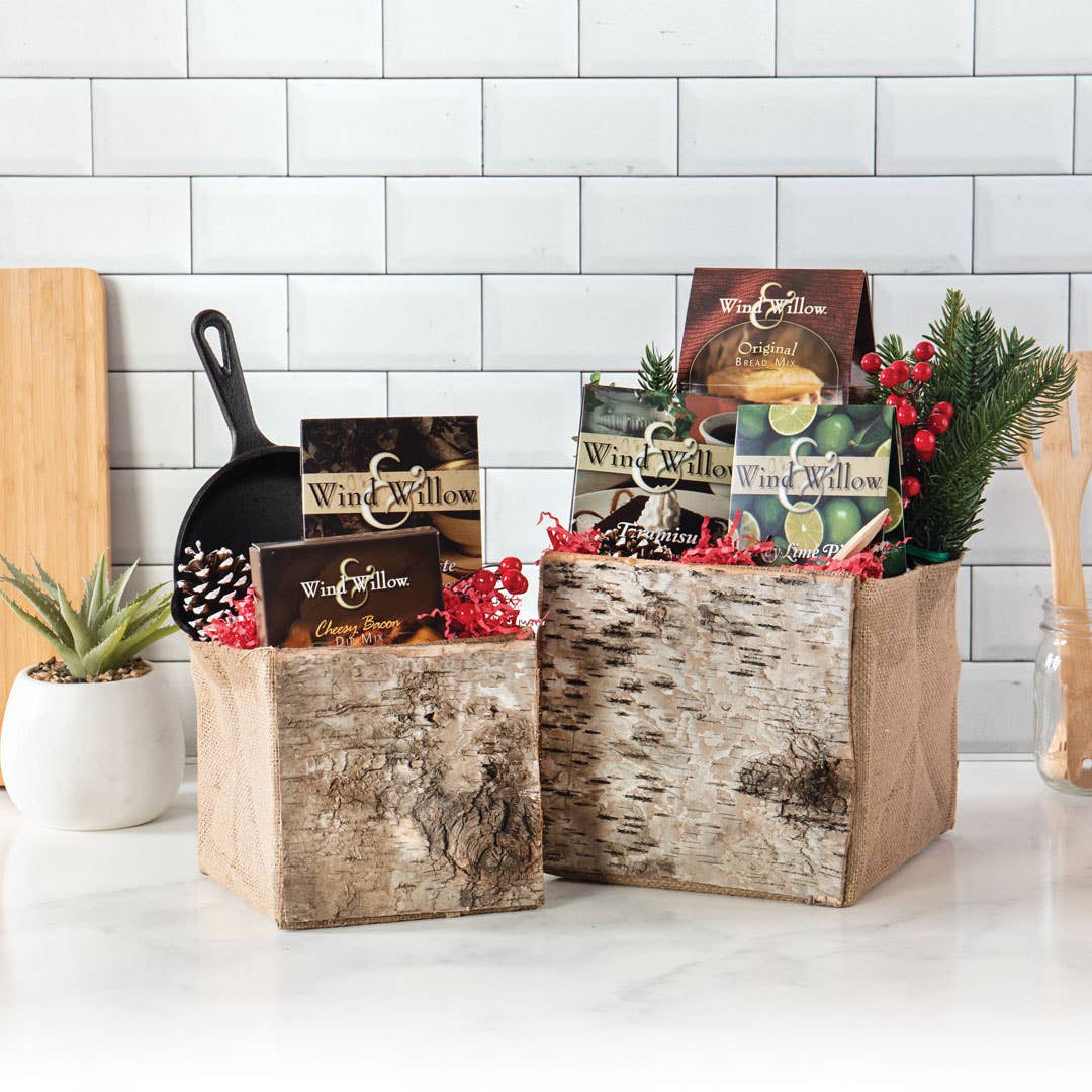 SQ BURLAP/BIRCH BOX