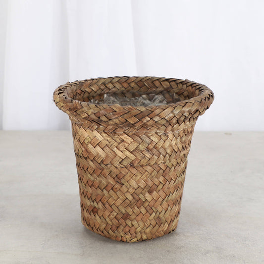 4" Woven Decorative Pot Cover for Plants: Dark