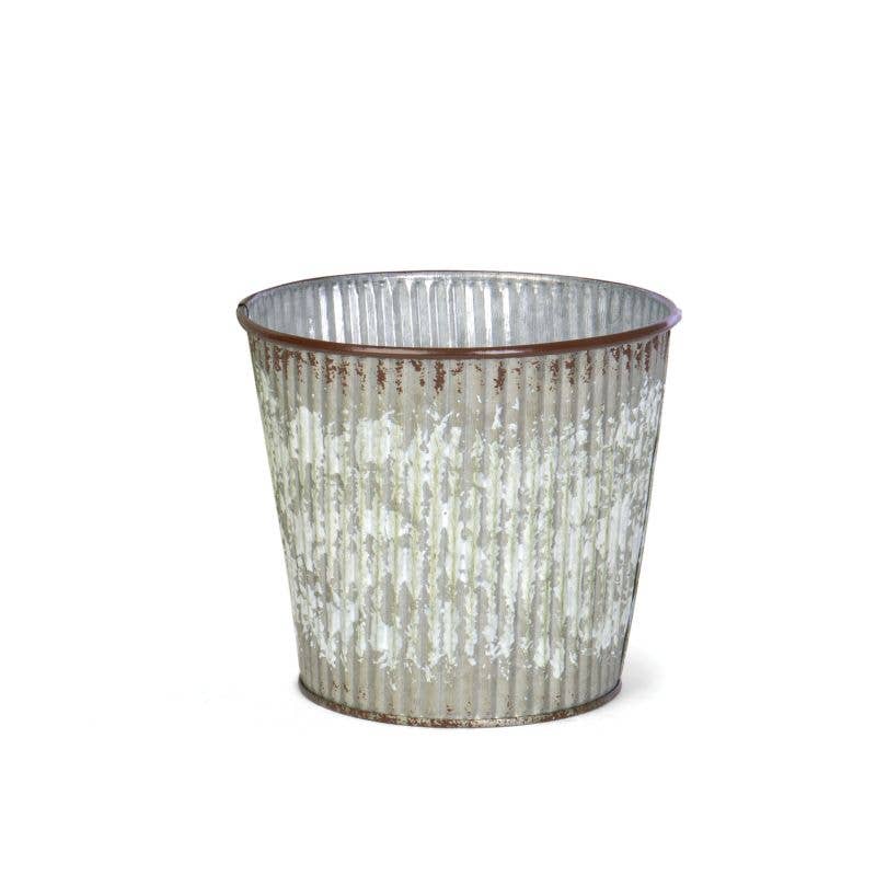 Fluted Tin Planter w/ PVC Liner