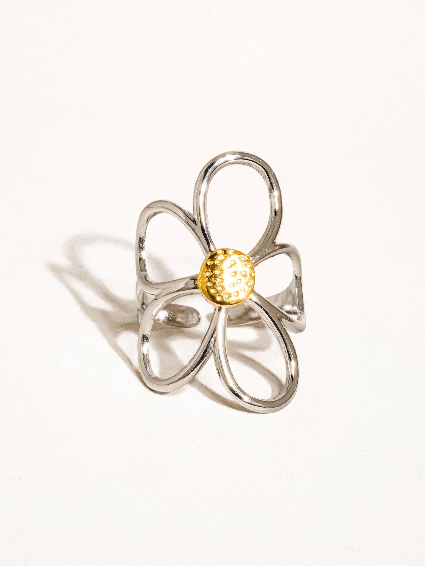 Isolde 18K Non-Tarnish Large Floral Ring: Multi-Colored