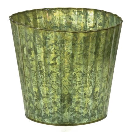 RD TIN PLANTER-VERDIGRIS