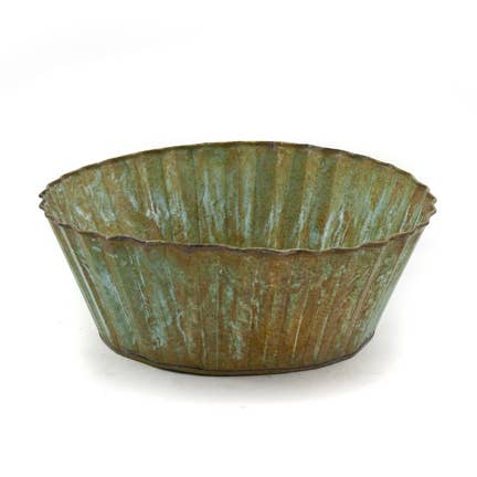 RD TIN PLANTER-VERDIGRIS