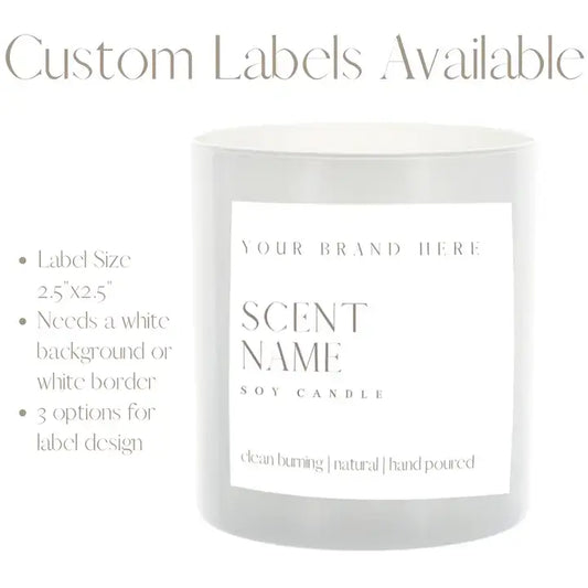 12oz Unlabeled White Iridescent Jar Soy Candle Private Label: Sandalwood & Rose