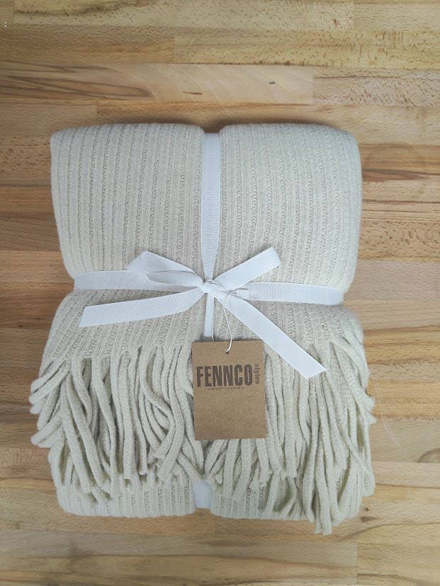 Faux Cashmere Soft 50"x60" Throw Blanket - Ivory