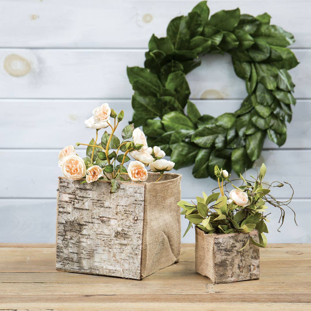 SQ BURLAP/BIRCH BOX