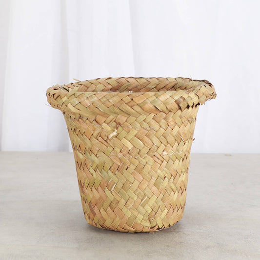 4" Woven Decorative Pot Cover for Plants: Light